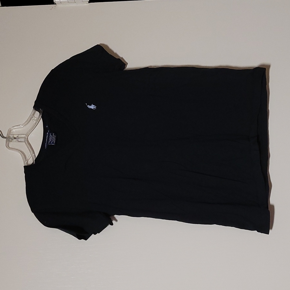 Polo Ralph Lauren V-neck t-shirt, small, black with white horse